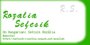 rozalia sefcsik business card